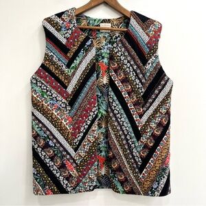 Vintage Handmade Quilted Vest Star Chevron Pattern Grandma Country Primitive
